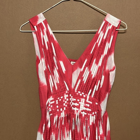 Sundance red and white tie die midi dress size 2 100% cotton - Picture 2 of 8